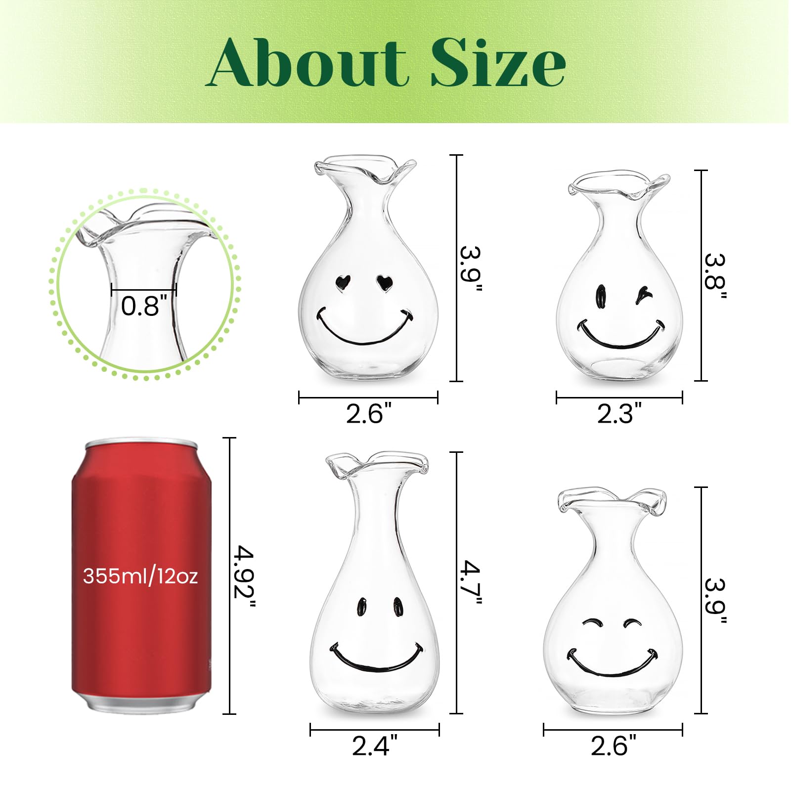 Hewory Smiley Face Glass Planter doubles as bud vase or diffuser in dining decor