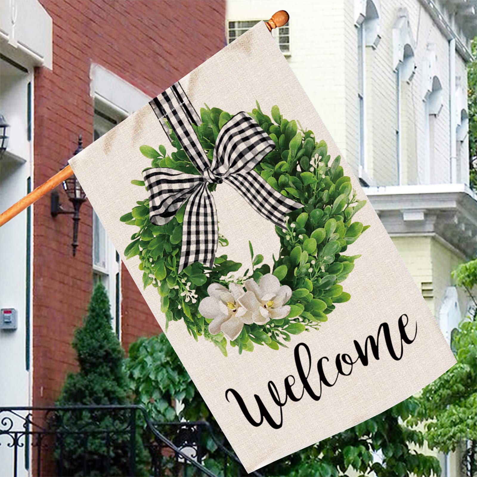 Hexagram double-sided flag design visible from both sides for enhanced curb appeal