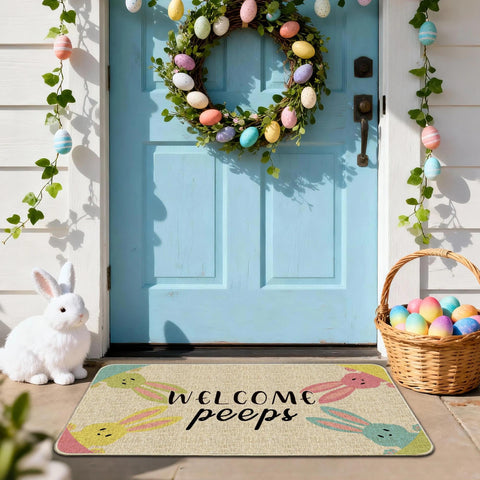 Hexagram Easter Door Mat is easy to clean and quick to shake.