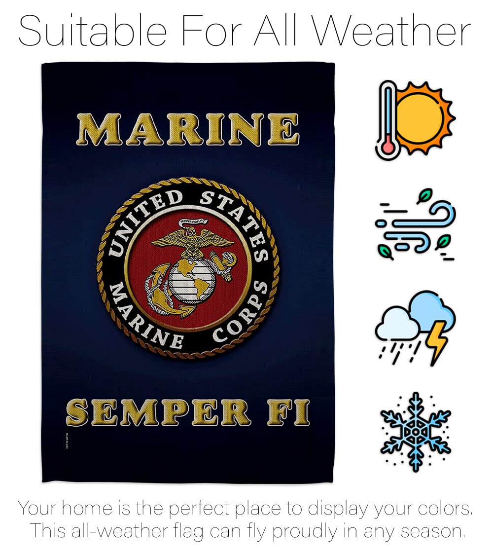 Hexagram USMC flag banner 12x18 for standard garden flag displays