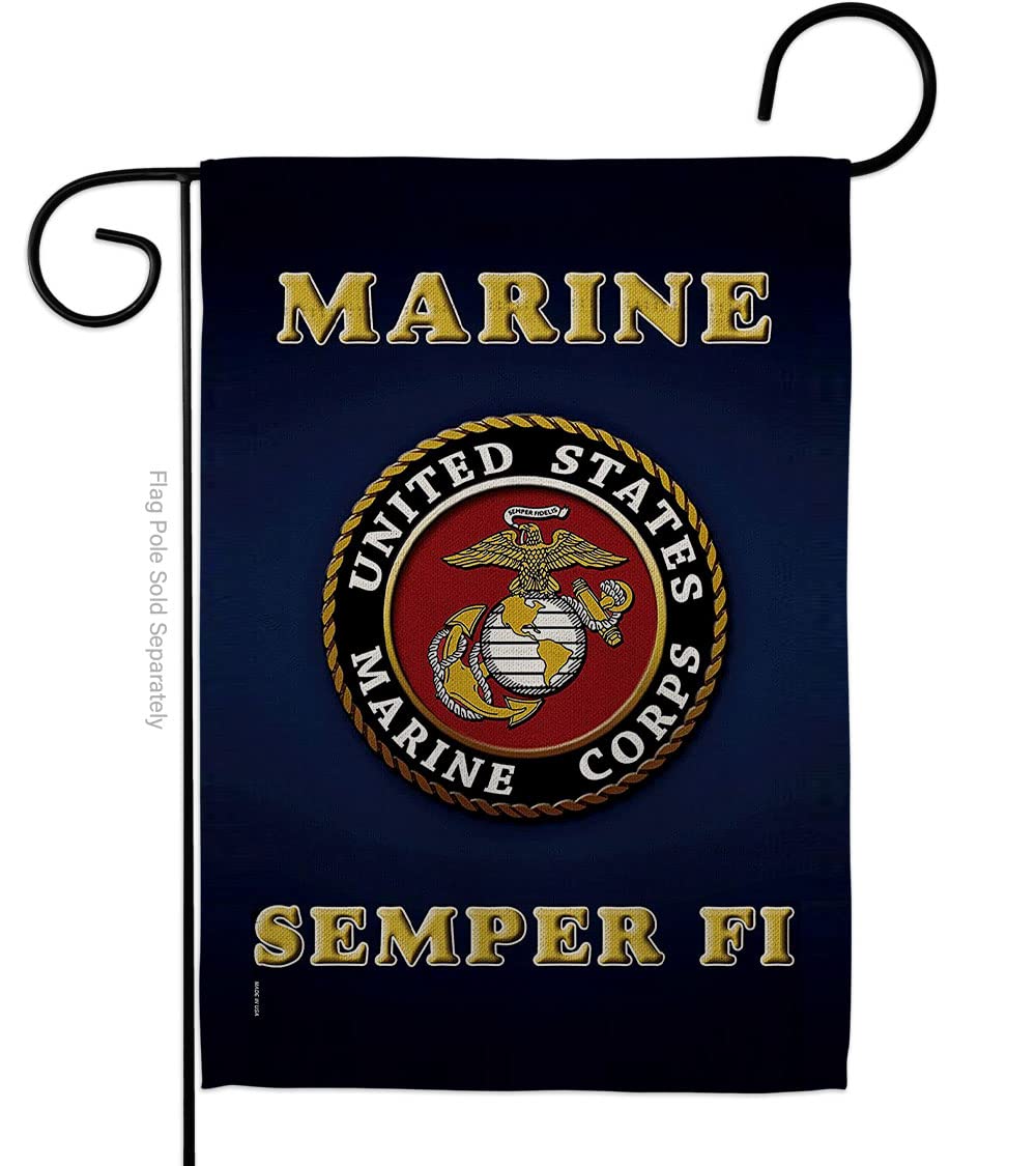 Hexagram USMC flag lawn decor double-sided for outdoor display