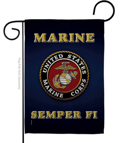 Hexagram USMC flag lawn decor double-sided for outdoor display