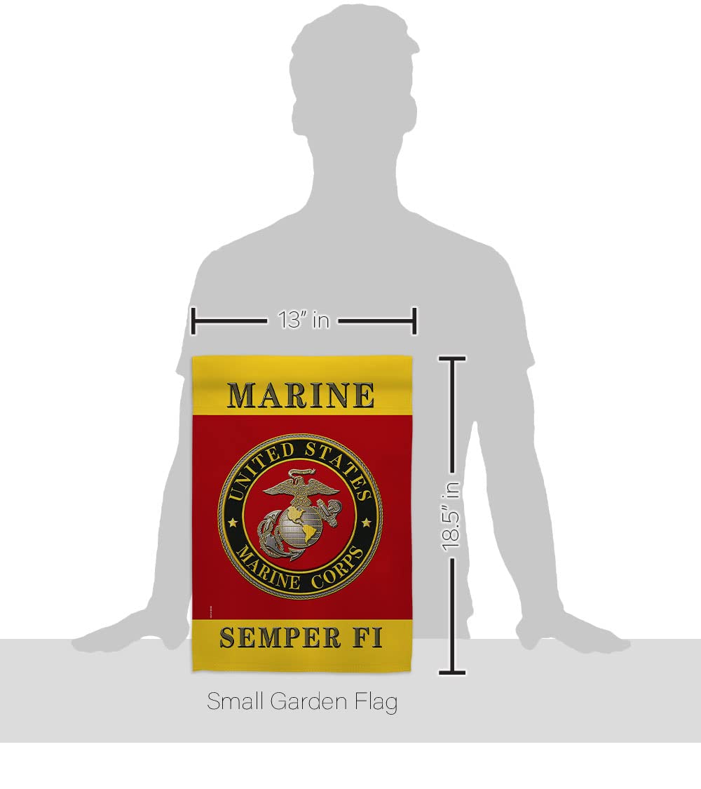 Hexagram USMC Semper Fi flag back view shows two-sided design.