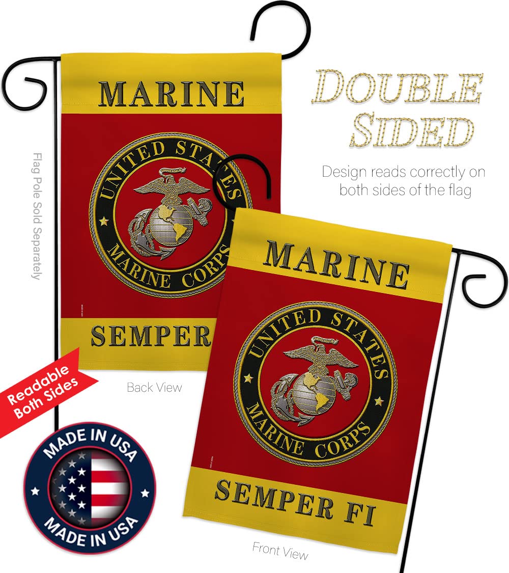 Hexagram USMC Semper Fi flag crest detail highlights emblem quality.
