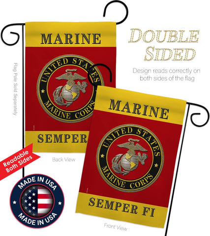 Hexagram USMC Semper Fi flag crest detail highlights emblem quality.