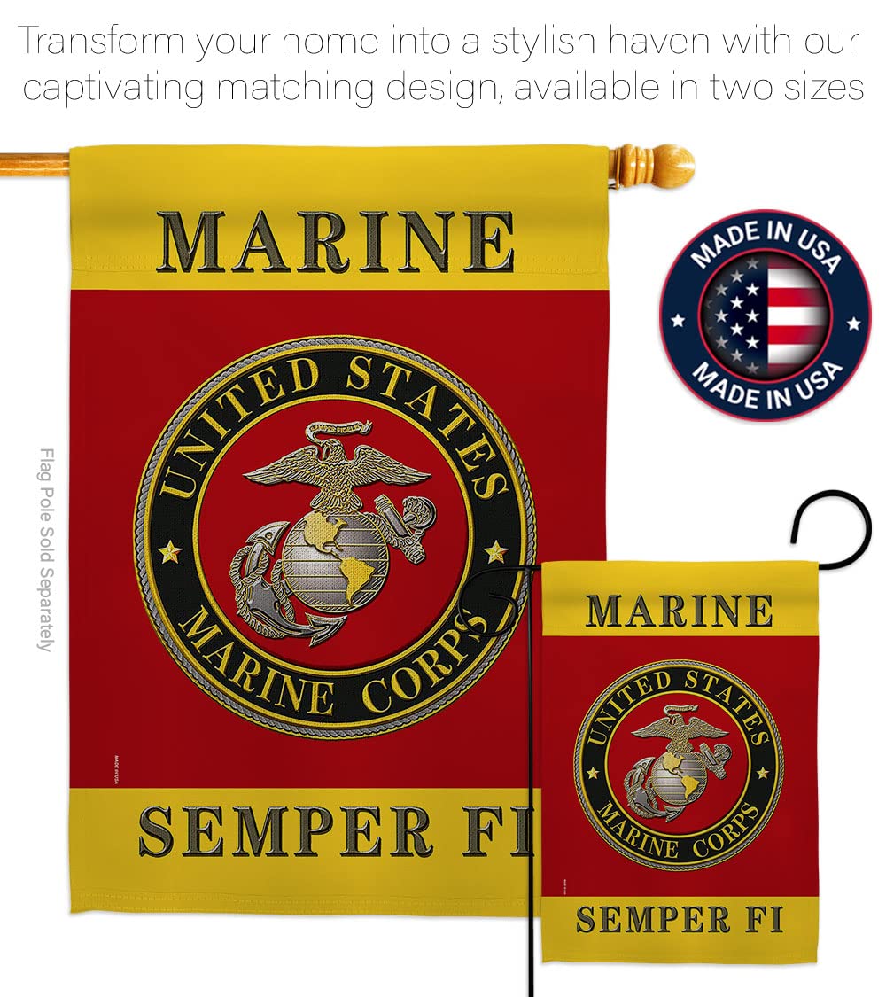 Hexagram USMC Semper Fi flag for garden display in your yard.