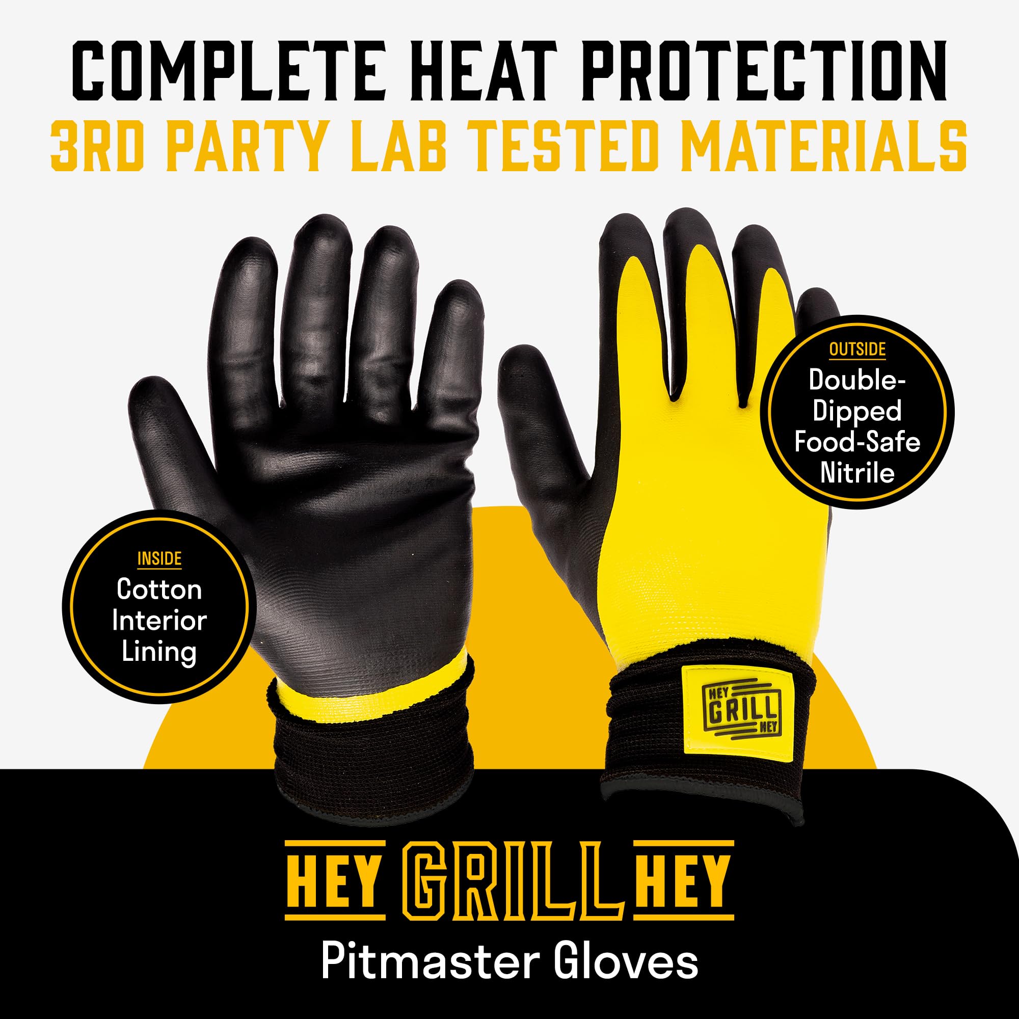 XL Hey Grill Hey Pitmaster Gloves for comfortable, roomy grip.