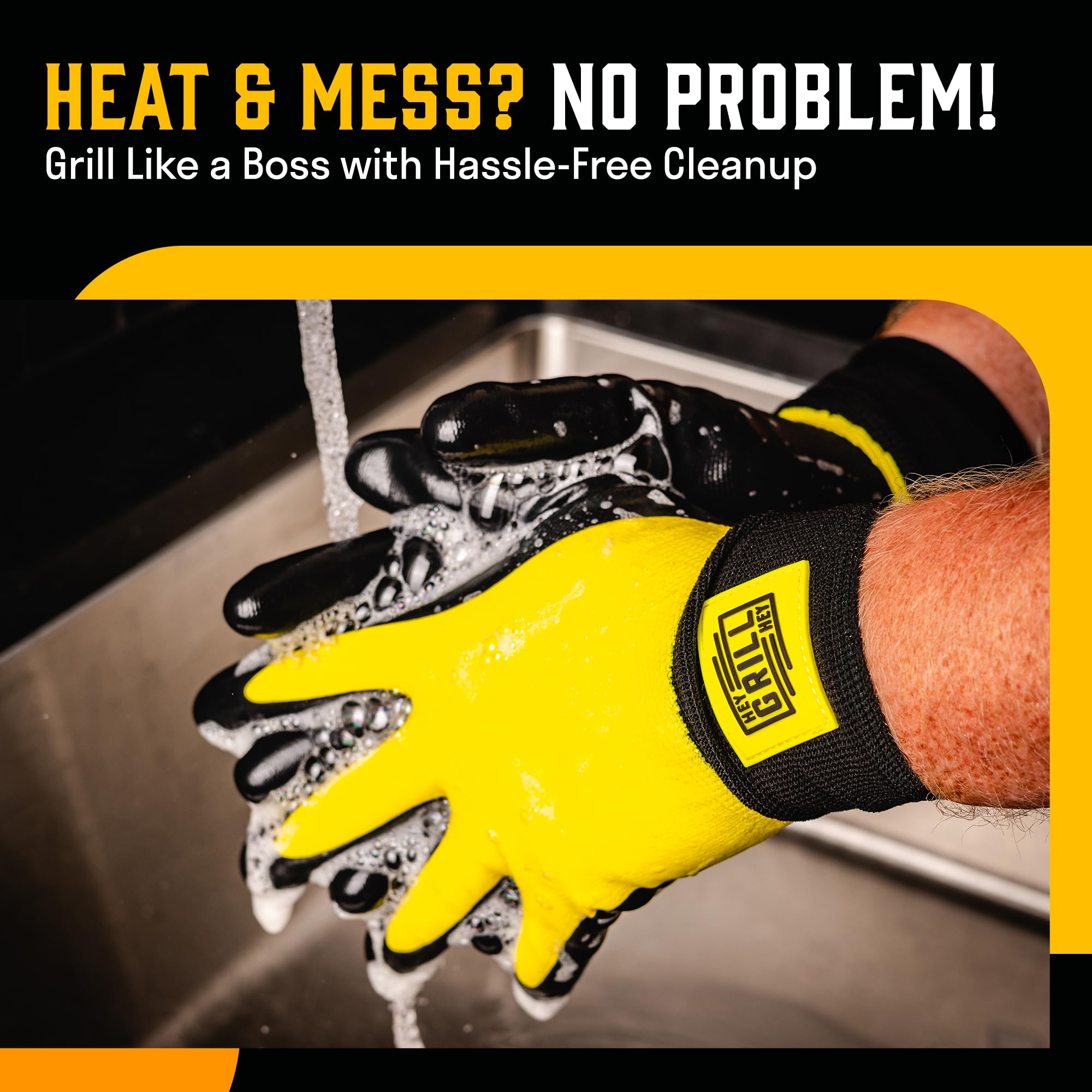 Hey Grill Hey Pitmaster Gloves deliver a true pitmaster fit from Small to XXL.