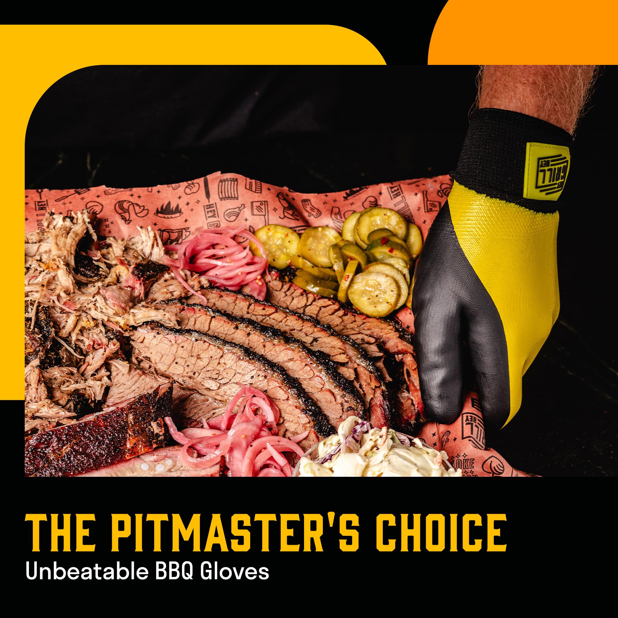 Hey Grill Hey Pitmaster Gloves are washable and ready for the next cookout.