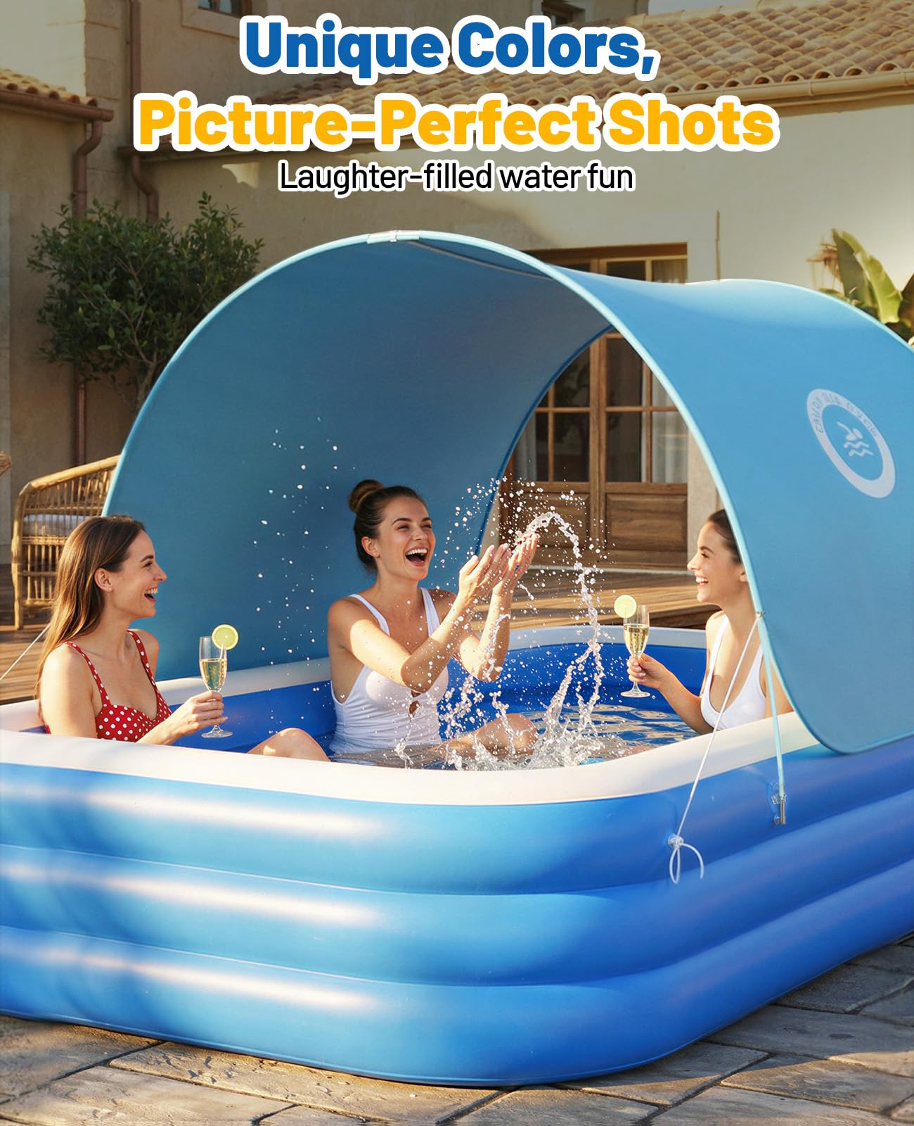 HeySplash quick bottom drain valve for easy cleanup and storage.