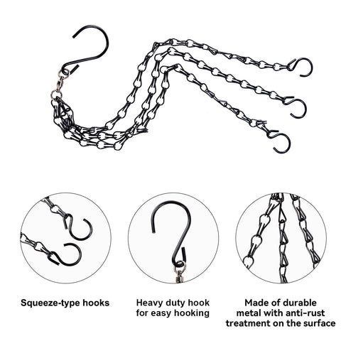 Heybe black plant hangers set of 3 ideal for indoor and outdoor displays.