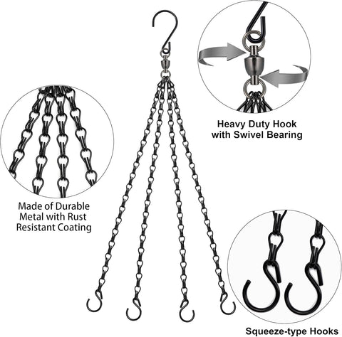 Heybe iron hanger resists rust for indoor and outdoor plant display.