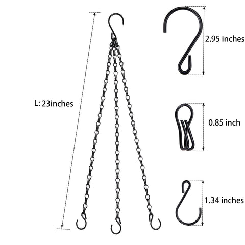 Heybe chain hanging ornaments and pots for decorative indoor or outdoor spaces.