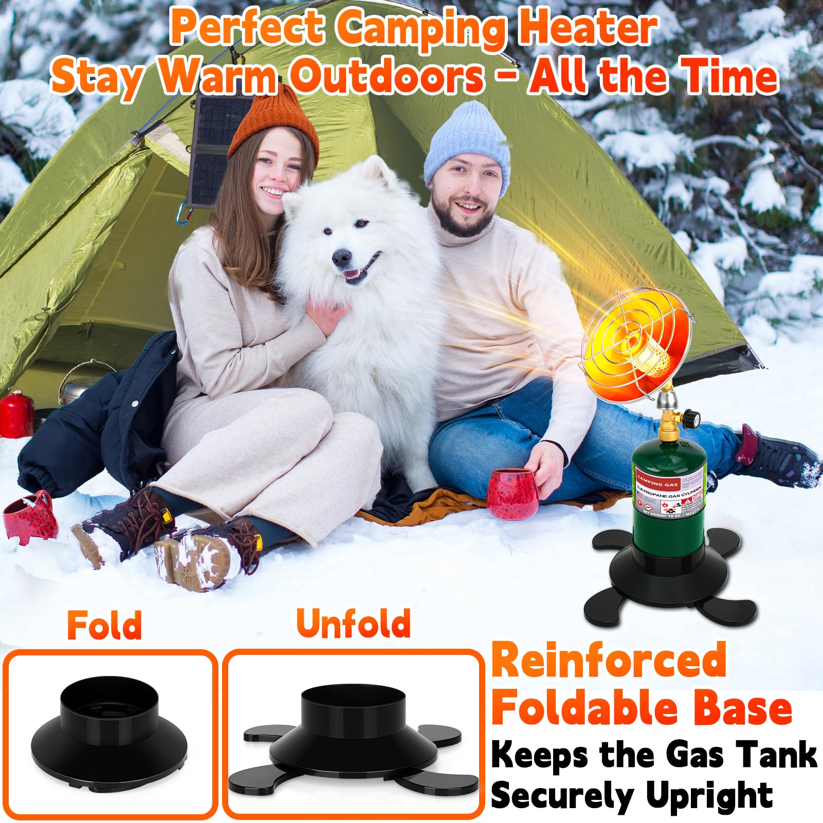 HEYDUOTON cordless outdoor heater highlights lightweight setup for on-the-go warmth.