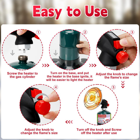 HEYDUOTON portable heater with one-touch ignition starts fast