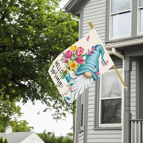 Heyfibro 28x40 inch flag designed for standard garden stands.