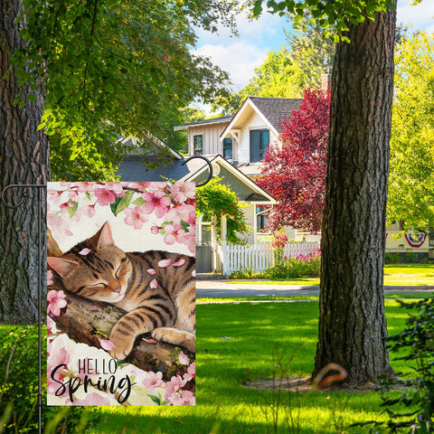 Heyfibro cherry blossoms flag brings vivid spring charm to your garden.