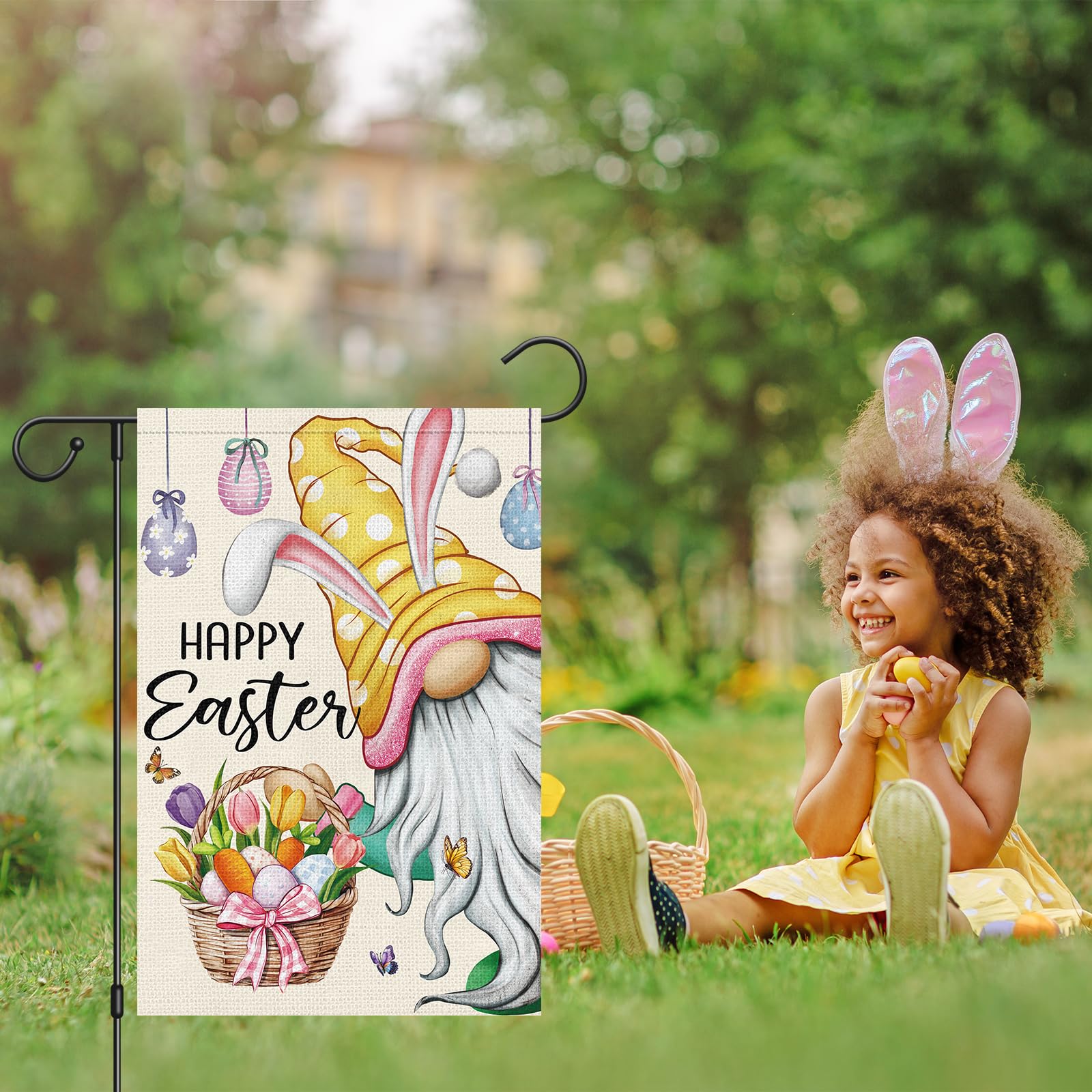 Heyfibro double-sided Easter flag displays bright cheer from both sides