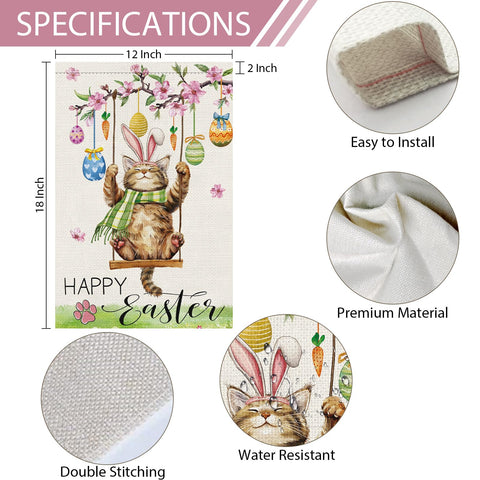 Heyfibro Easter eggs and magnolia flowers flag adds seasonal color to garden.