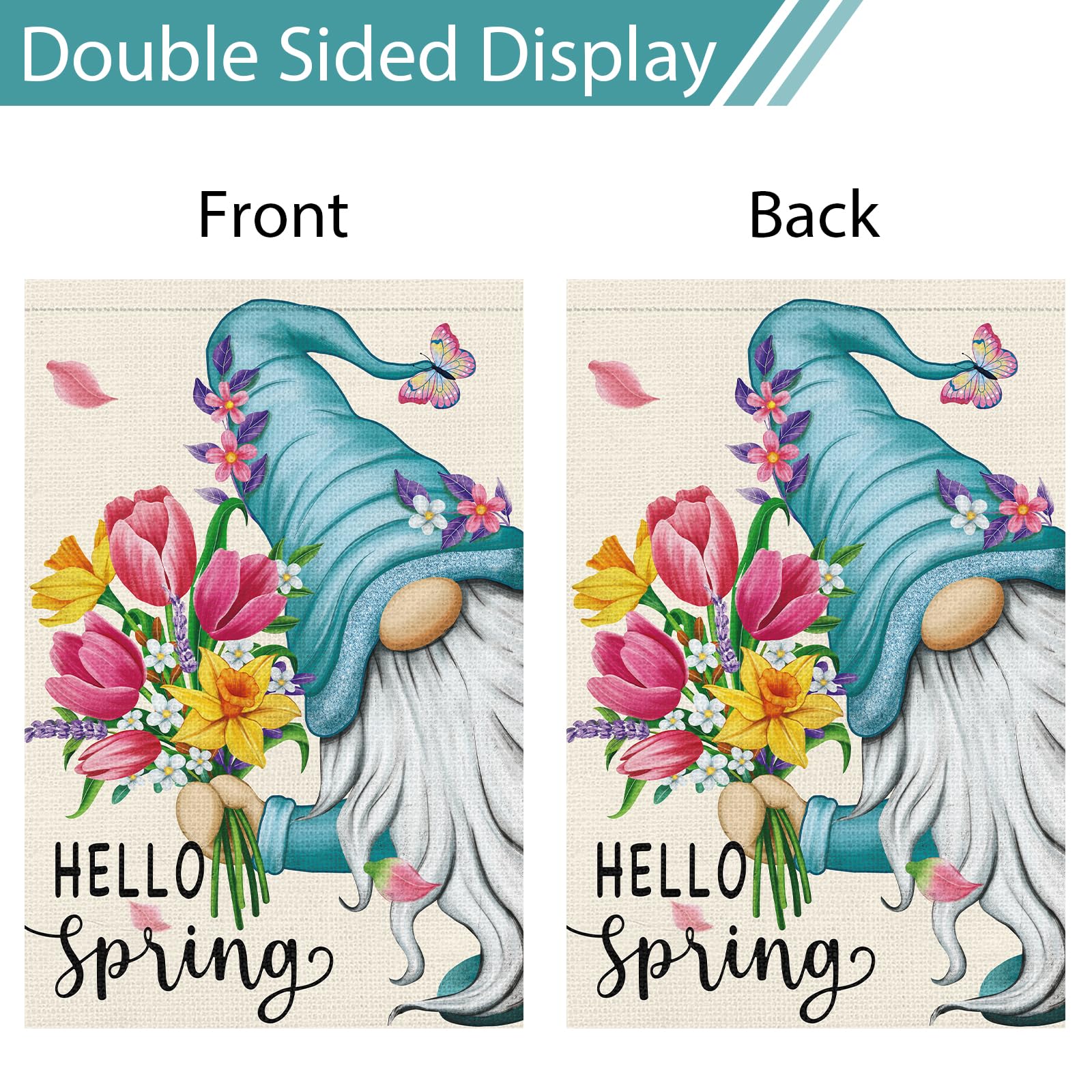 Heyfibro easy-install garden flag with top sleeve.
