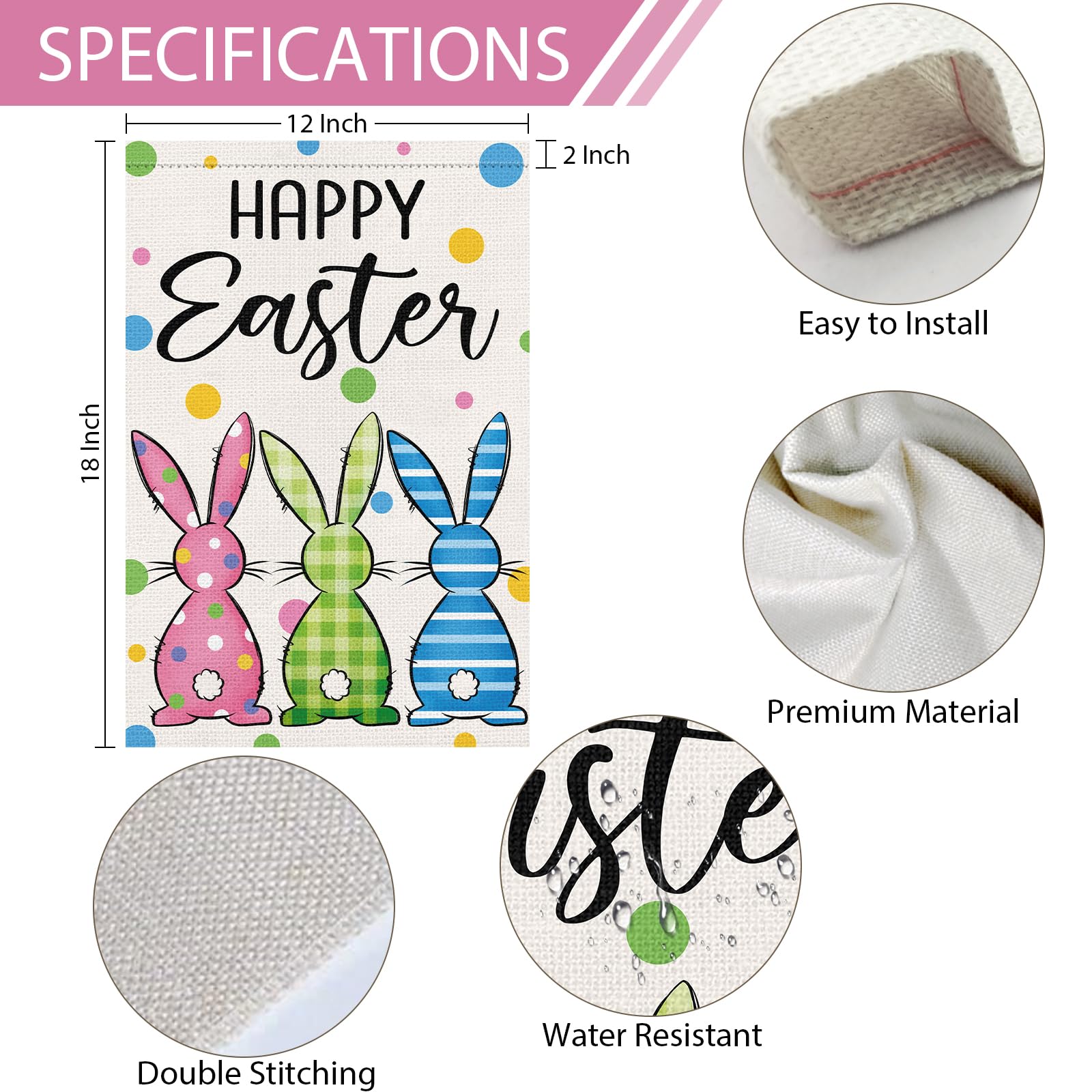 Heyfibro Farmhouse Easter decor flag elevates garden aesthetics with country charm.