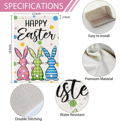 Heyfibro Farmhouse Easter decor flag elevates garden aesthetics with country charm.
