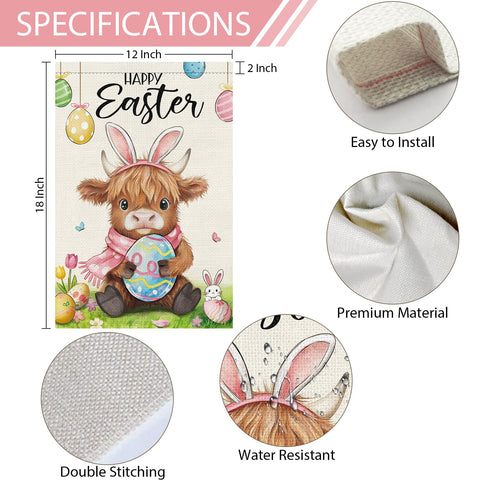 Heyfibro floral Easter accents flag adds seasonal color to garden entrances.