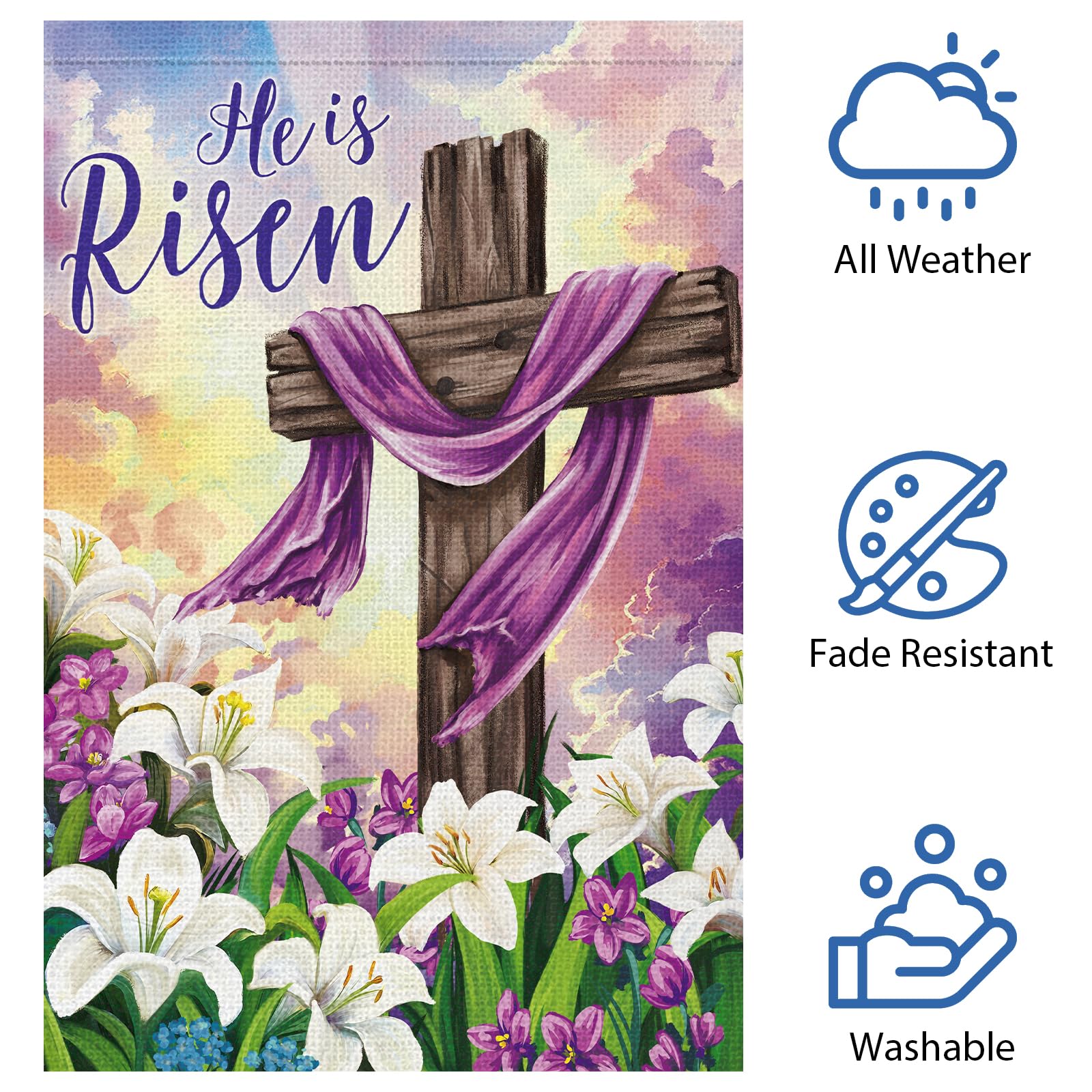 Heyfibro bold He is Risen message enhances curb appeal