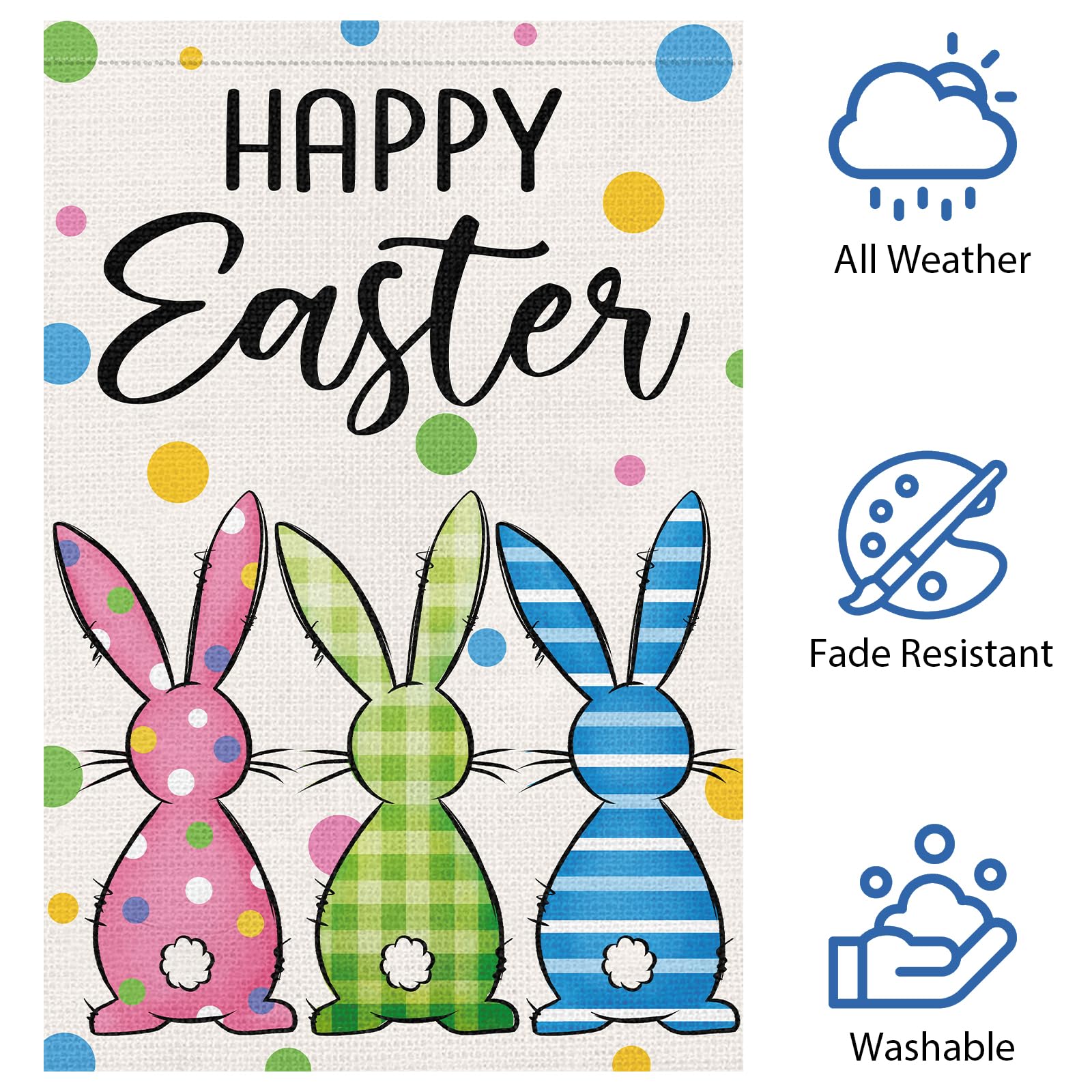 Heyfibro Outdoor yard flag for Easter enhances curb appeal and welcome.