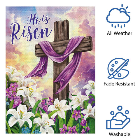 Heyfibro Outdoor Easter flag for porch or lawn ready to install.