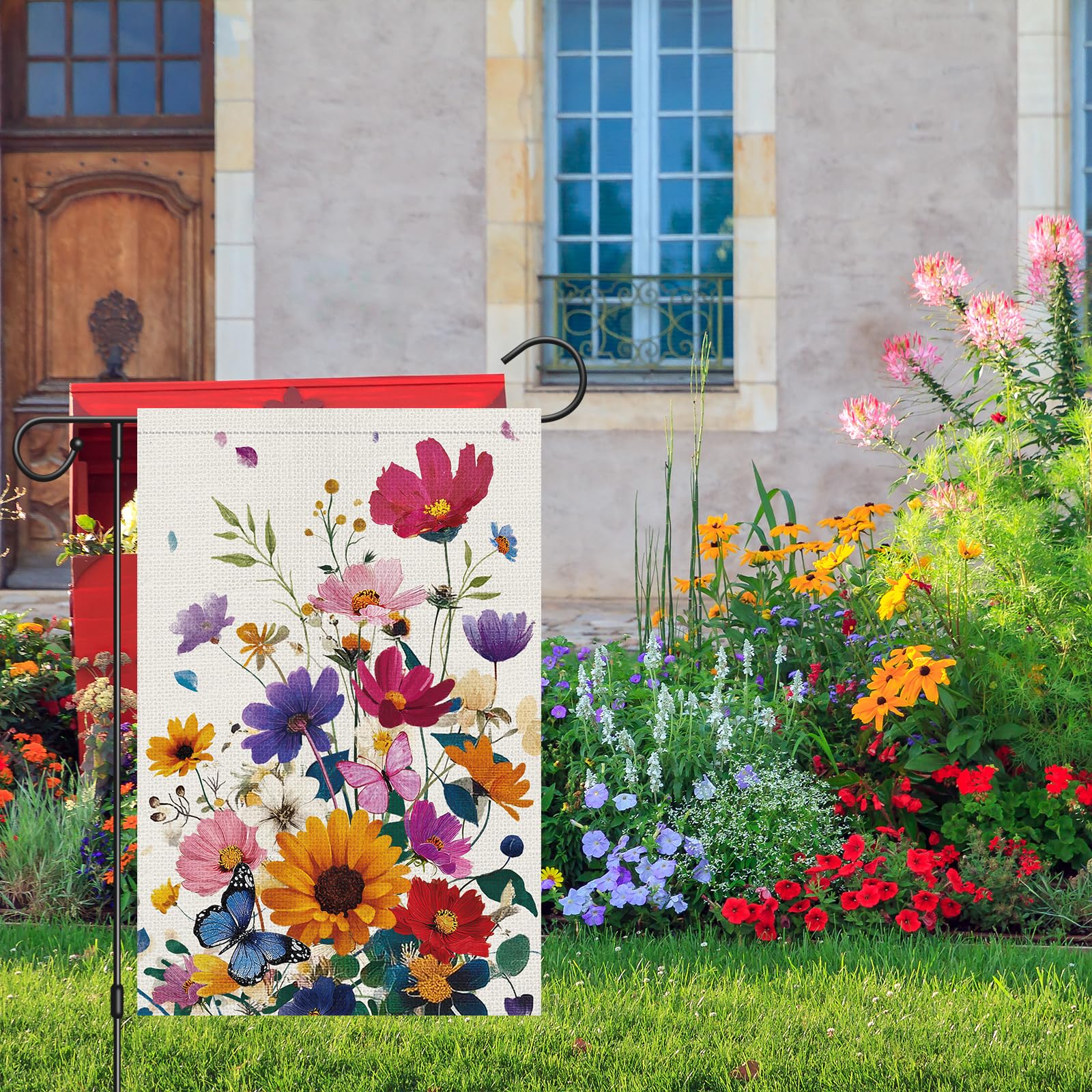 Heyfibro outdoor garden banner adds rustic charm to yards and porches.
