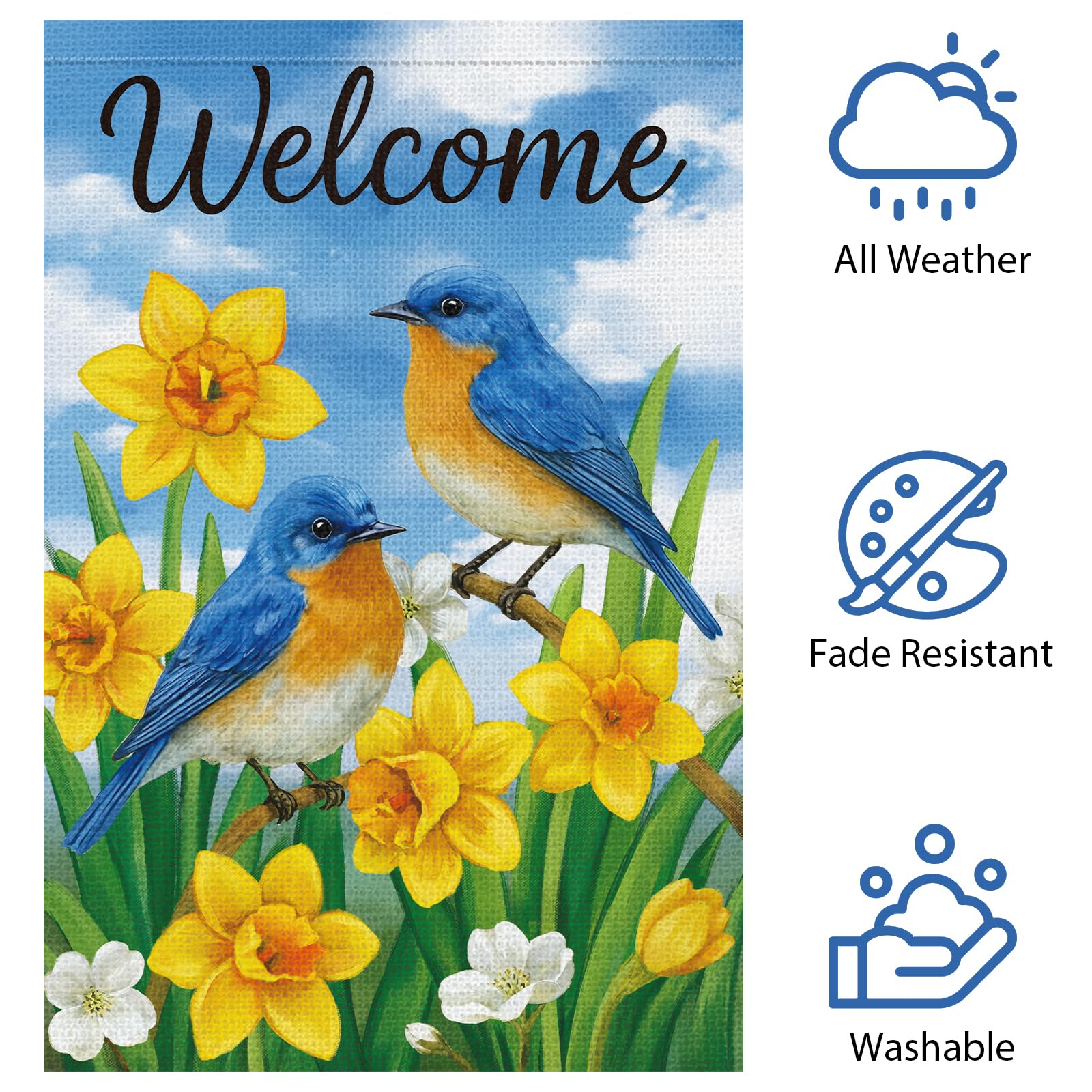 Heyfibro outdoor spring flag floral design, weather friendly for long-season display.