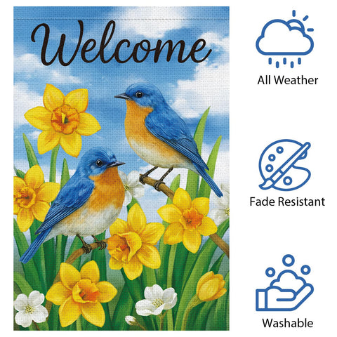 Heyfibro outdoor spring flag floral design, weather friendly for long-season display.