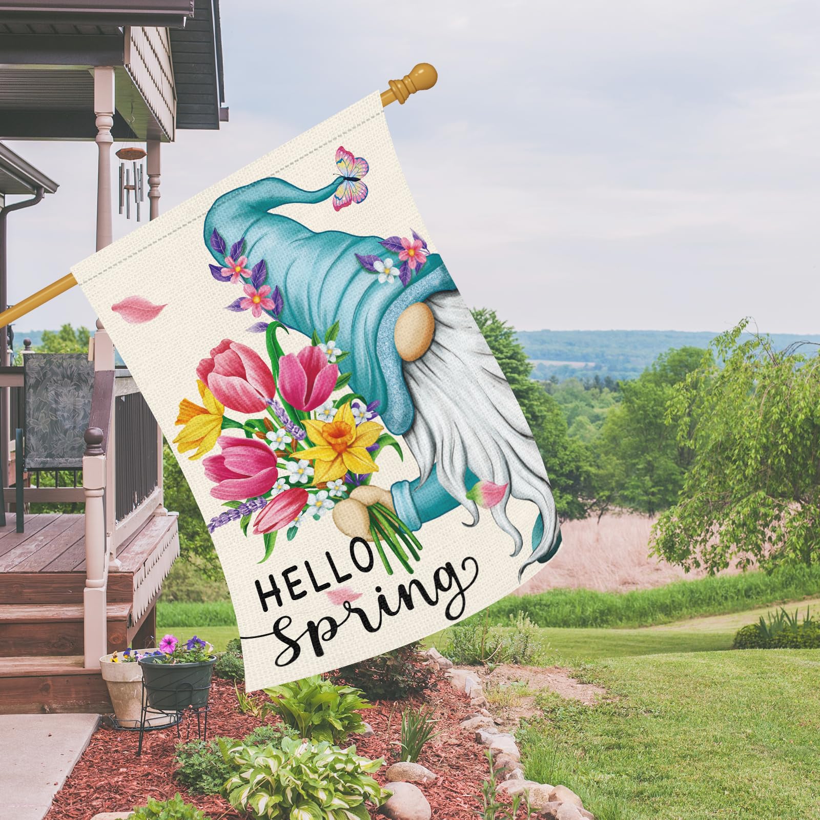 Heyfibro rustic outdoor flag enhancing porch and yard decor.