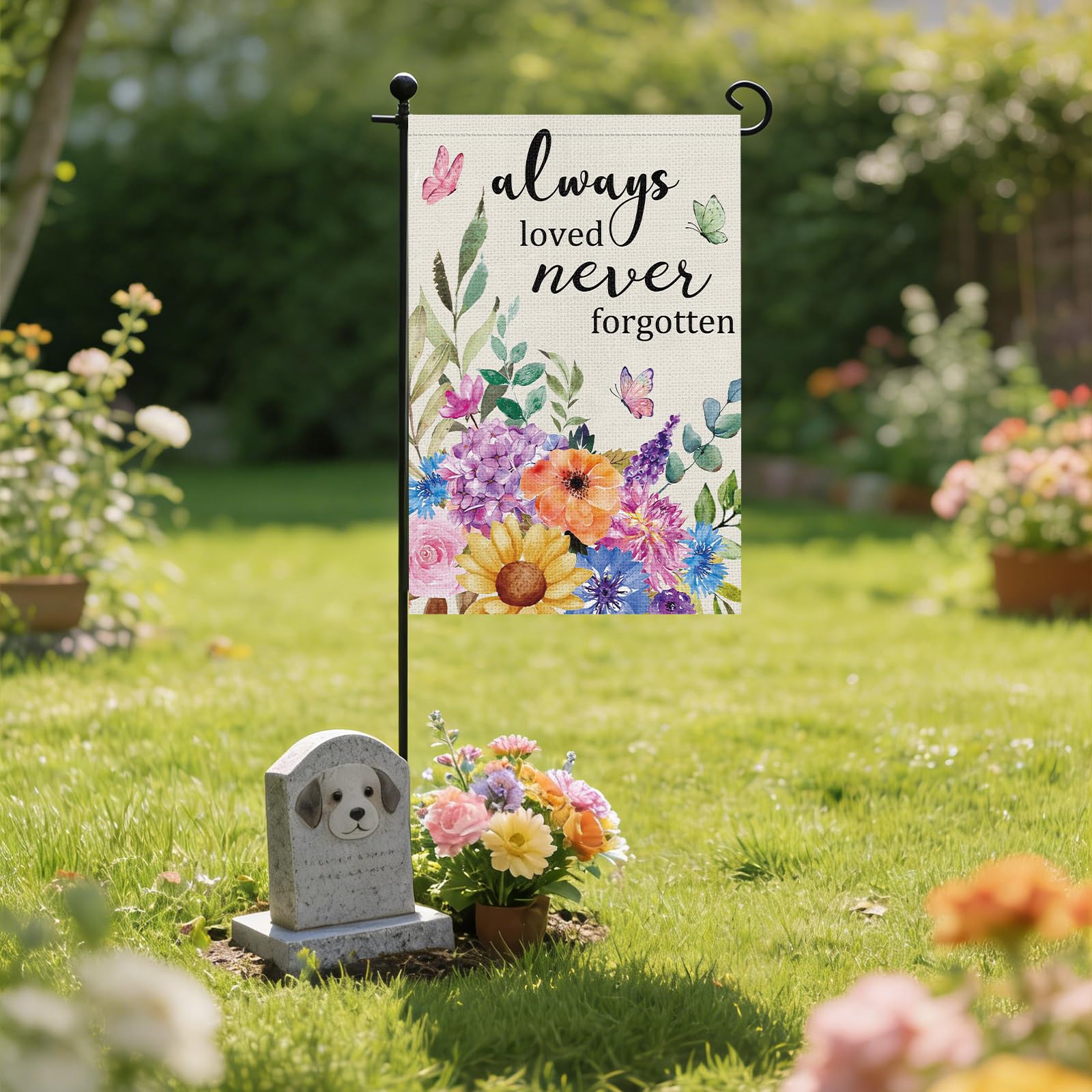 Heyfibro spring-summer garden flag for sympathy displays outdoors