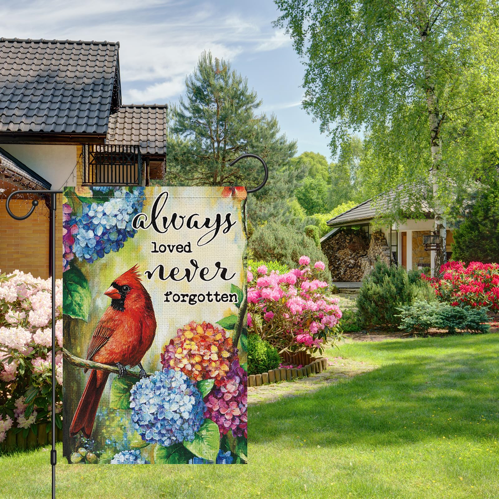 Heyfibro outdoor yard flag suitable for patios decks and garden displays.