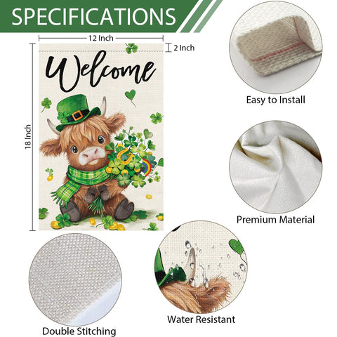 Heyfibro shamrocks, gold coins, horseshoe, rainbow flag details signaling Irish luck