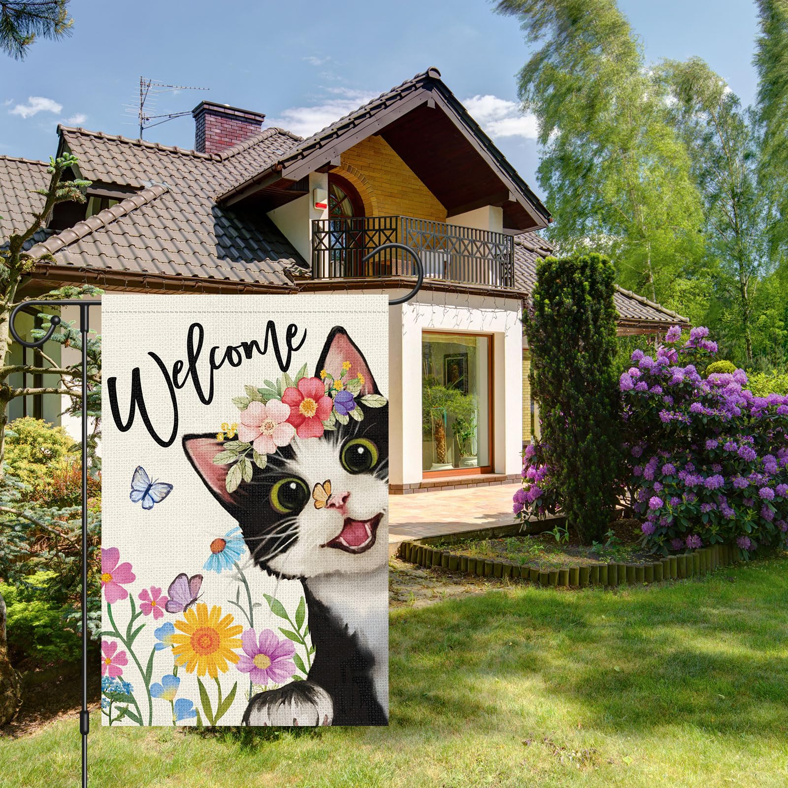 Heyfibro Spring butterfly garden flag ideal for yard seasonal decor