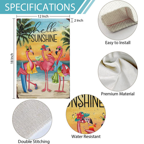 Heyfibro Tropical palm flamingo design - vibrant beach vibe for outdoor spaces.