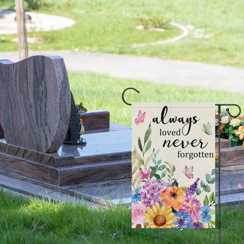 Heyfibro watercolor spring blooms with butterflies flag for yard remembrance