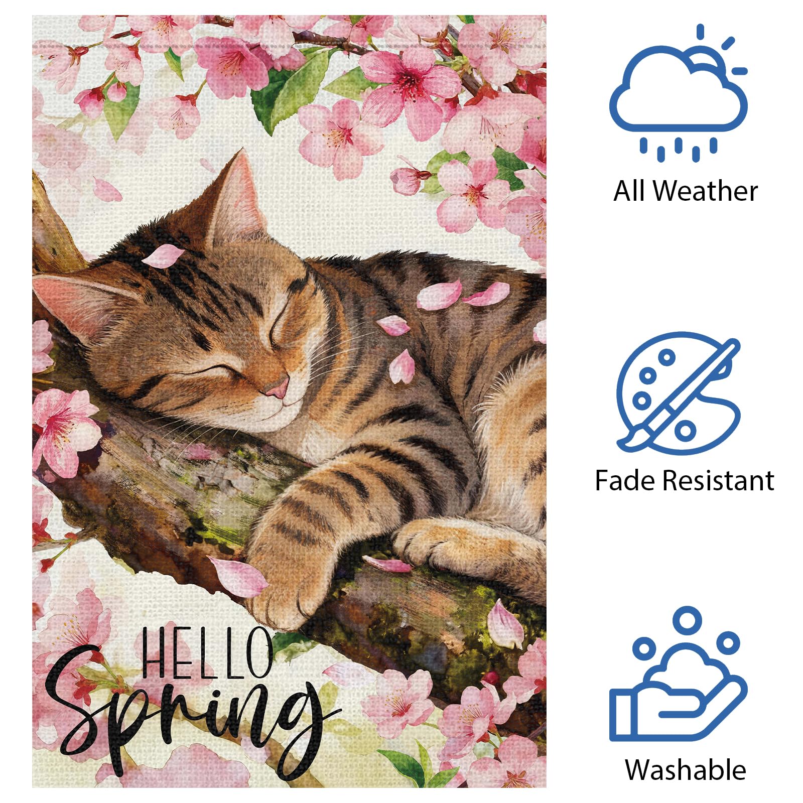 Heyfibro weather-resistant polyester flag withstands sun and rain outdoors.