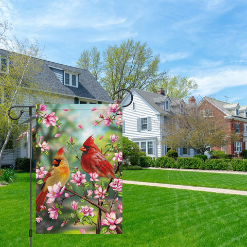Heyfibro welcome spring cardinal flag brightens the yard and greets guests