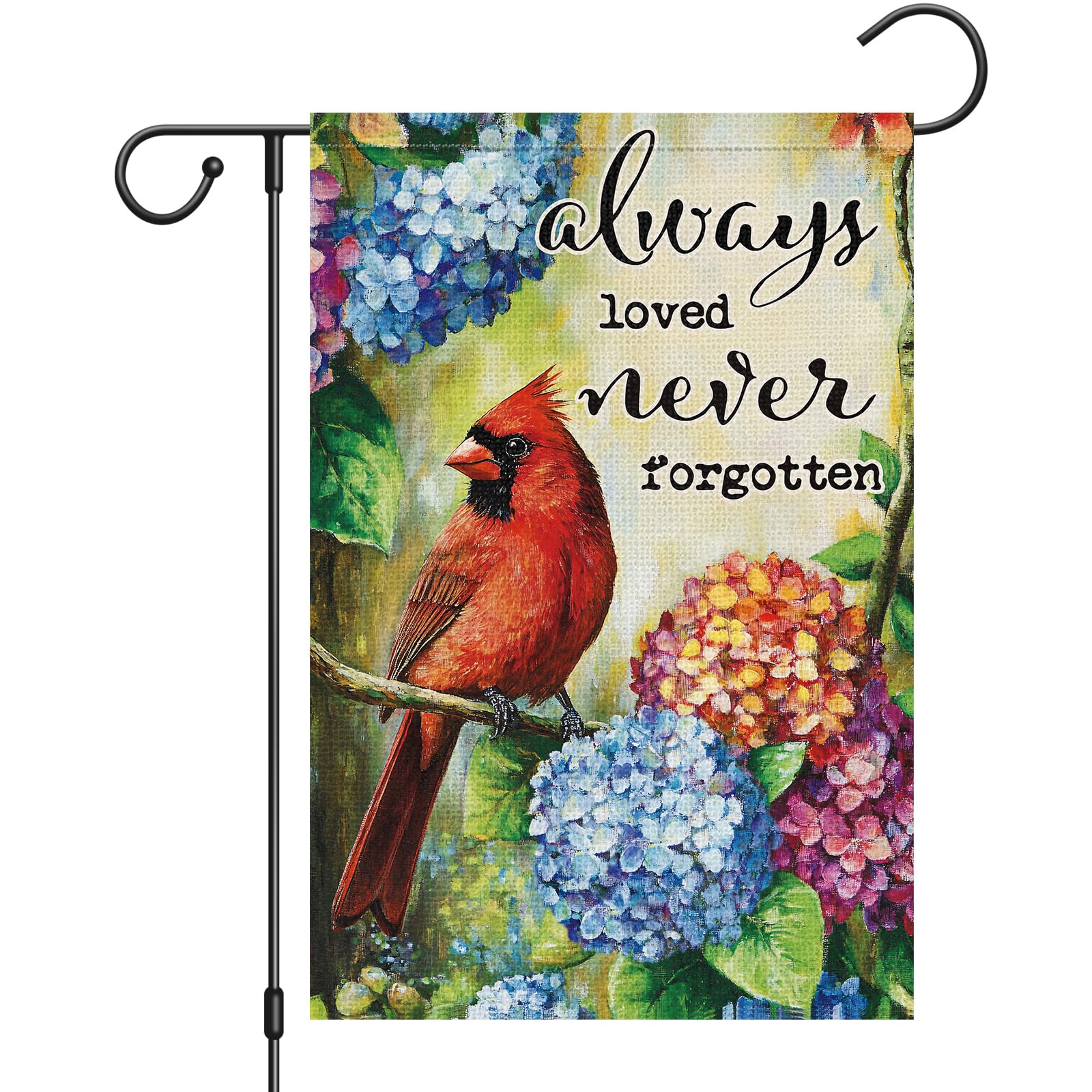 Heyfibro welcome spring flag with cardinal and hydrangea design for outdoor yard decor.