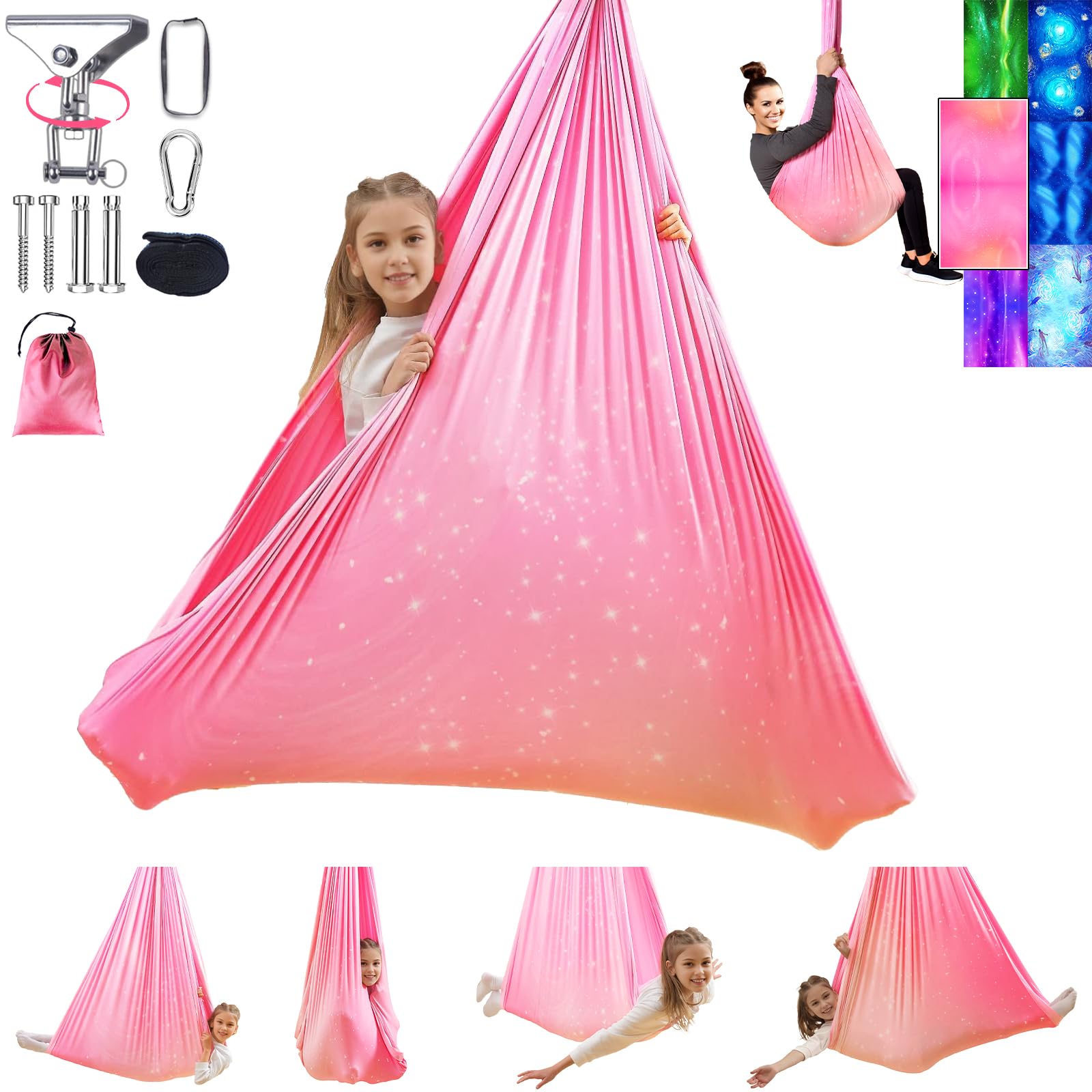 Heyfriday sensory swing fantasy pink hammock cozy indoor space for calm and focus