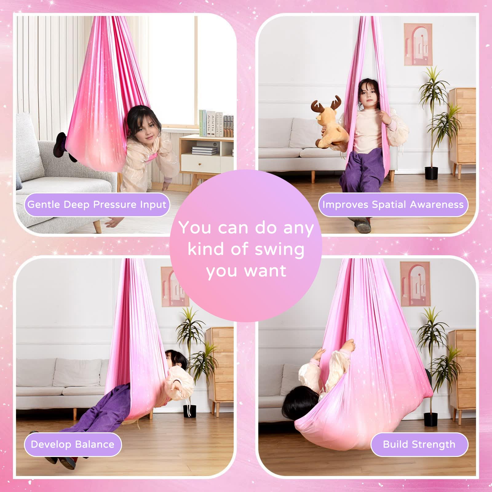 Heyfriday sensory swing indoor outdoor installation with complete hardware