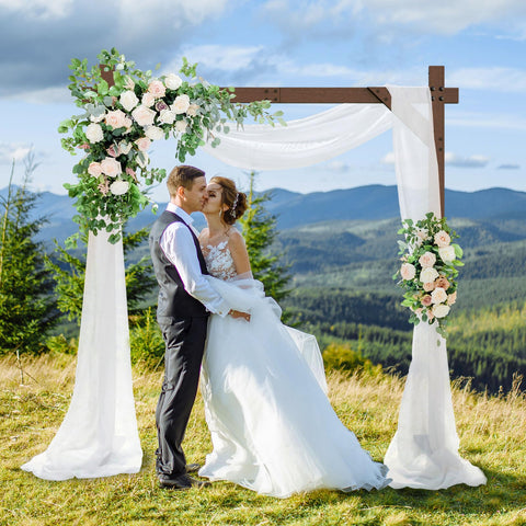 HeyMate Wedding Arch side view showing robust supports for stability