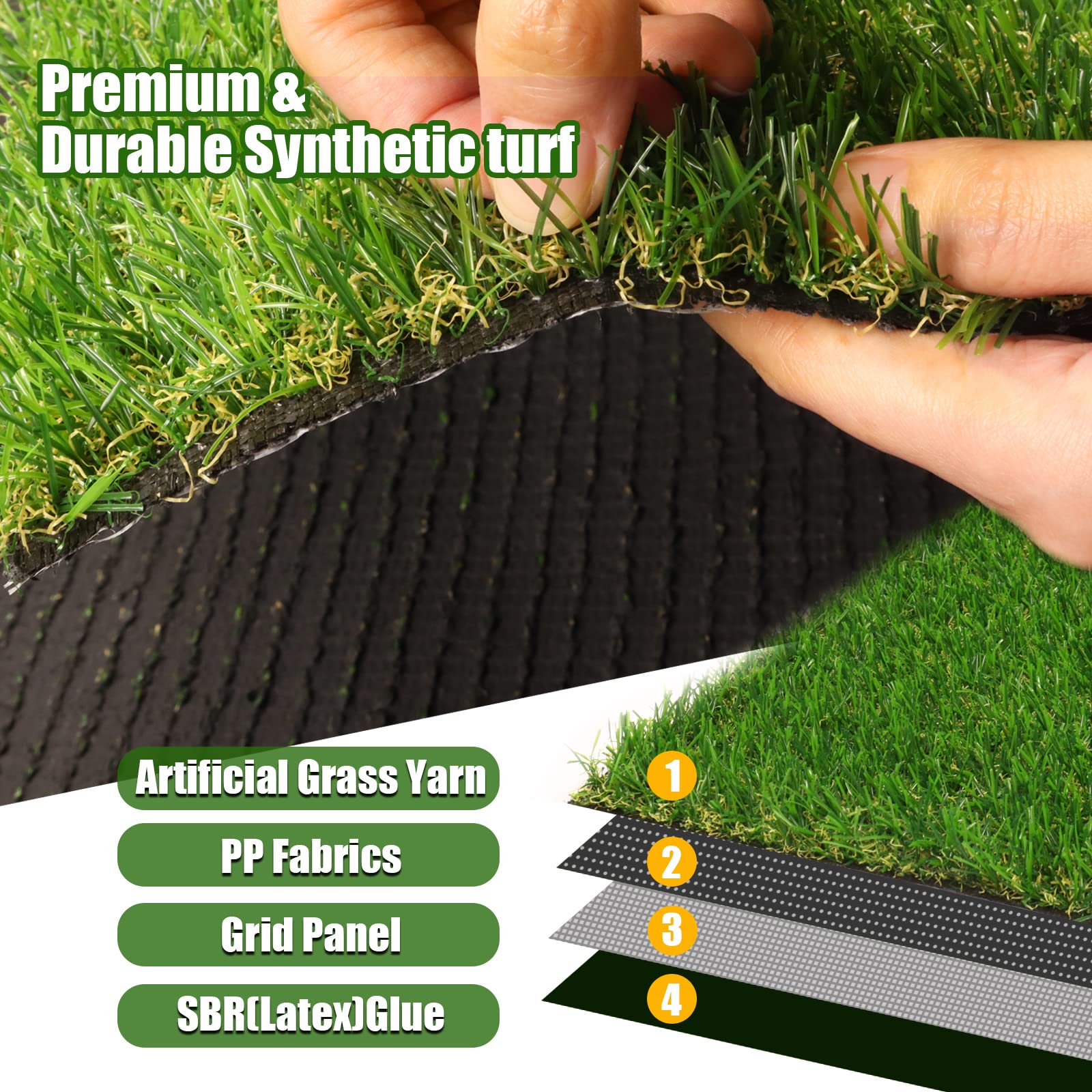 Heyroll drainage holes design of turf allows quick drying after rain