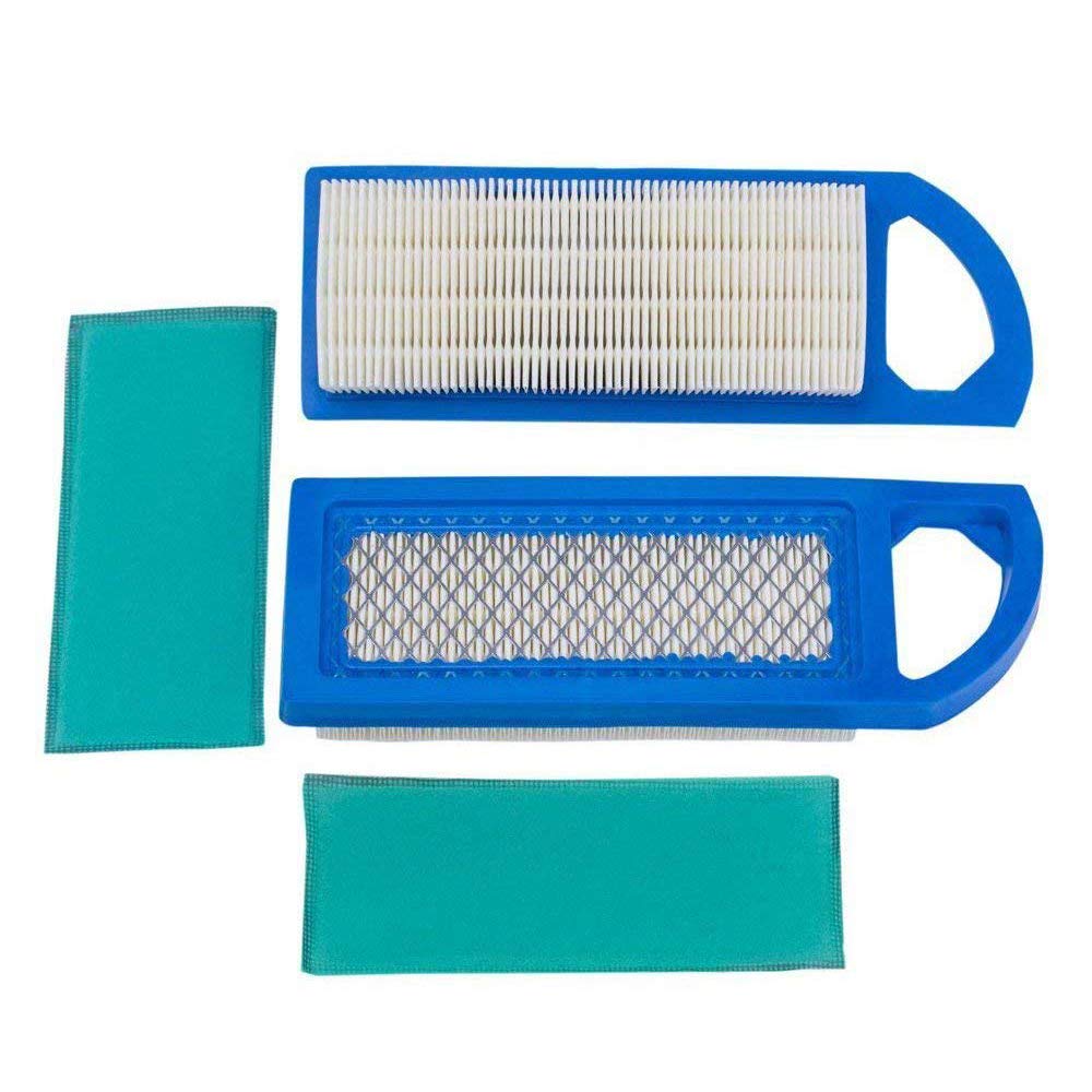 HEZYLASS air filter 2-pack with pre-filter for lawn mower engine protection.