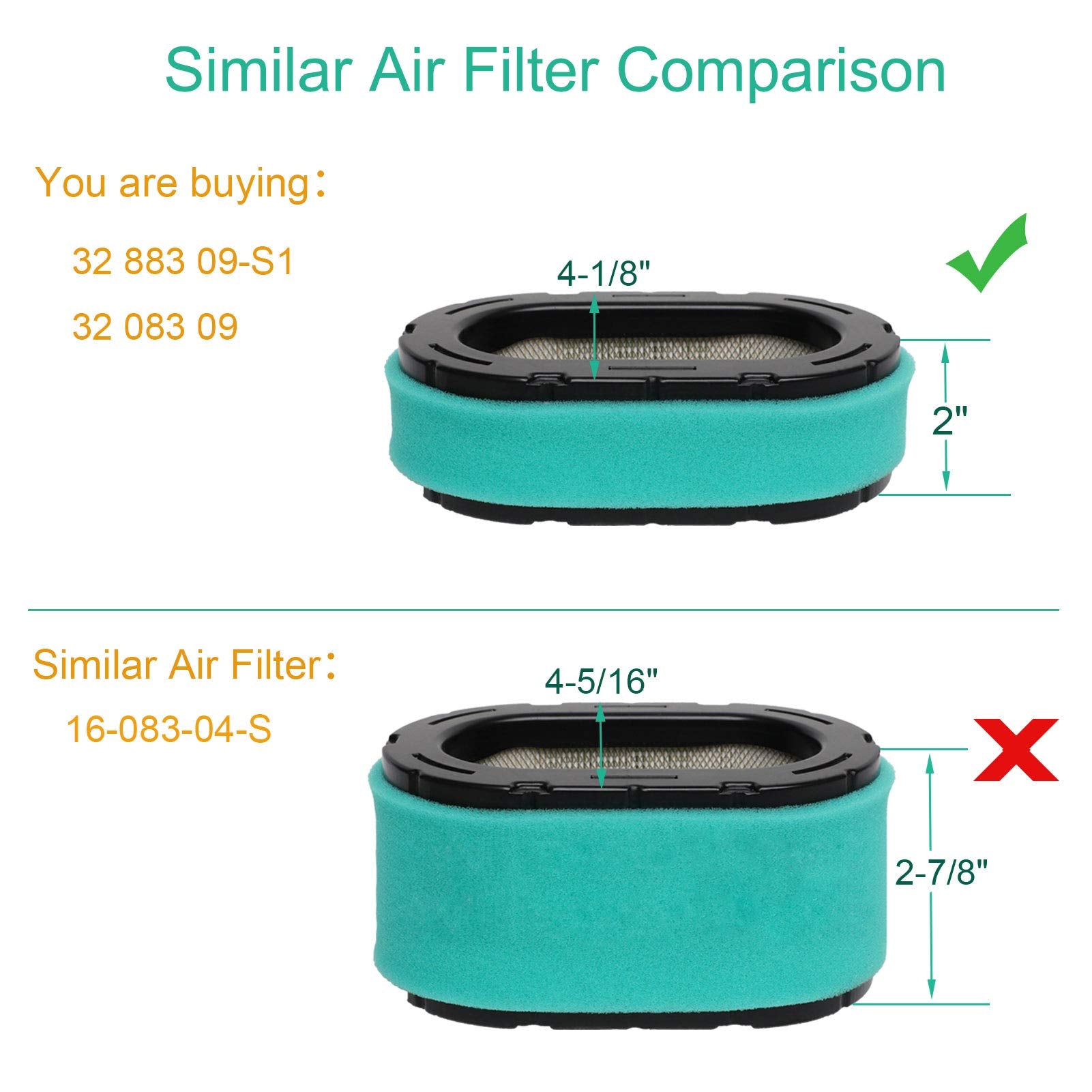 HEYZLASS packaging shows two filters and two pre-cleaners.