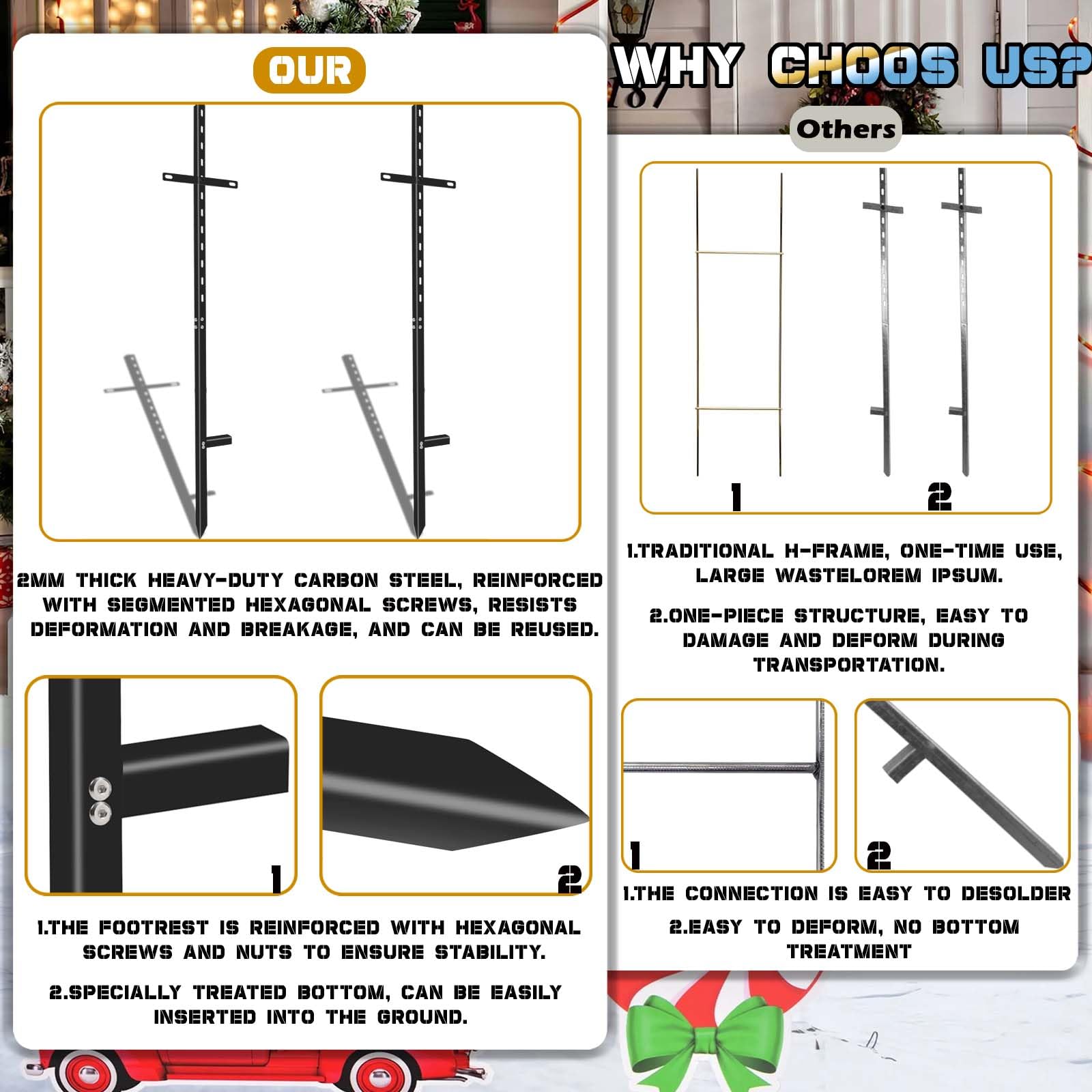 Two-stage split design enhances storage and torsion strength.